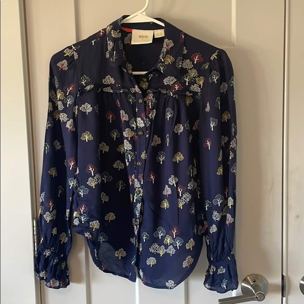 Anthropologie adorable blue blouse